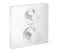 Hansgrohe hansgrohe Kit complet Ecostat Square mitigeur thermostatique encastré, 2 sorties, blanc mat Quantité:1