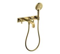 hansgrohe AXOR Citterio Mélangeur bain 3 trous avec poignées croisées, 39441990, Couleur: Optique en or poli