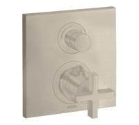 Hansgrohe hansgrohe Kit de montage Axor Citterio UP-THM, avec robinet d'arrêt, croix, nickel brossé Quantité:1