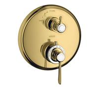 hansgrohe AXOR Thermostat Montreux encastré avec robinet d'arrêt, béqu'ille, 1 consommateur, 16801990, Couleur: Optique en or poli