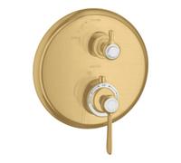 hansgrohe AXOR Thermostat Montreux encastré avec robinet d'arrêt, béqu'ille, 1 consommateur, 16801250, Couleur: Optique or brossé