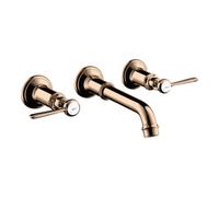 hansgrohe AXOR MONTREUX mitigeur lavabo 3 trous encastré, montage mural, béquilles, 16534300, Couleur: Rouge poli or