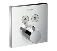 hansgrohe ShowerSelect - Façade pour mitigeur thermostatique pour 2 sorties avec bouton SELECT chrome