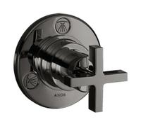 hansgrohe AXOR Citterio Trio / Quattro Vanne d'arrêt et de commutation encastrée avec poignées transversales, 39925330, Couleur: Chrome noir poli