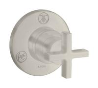 hansgrohe AXOR Citterio Trio / Quattro Vanne d'arrêt et de commutation encastrée avec poignées transversales, 39925800, Couleur: Acier inoxydable Optic