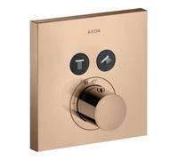 hansgrohe AXOR Starck ShowerSelect Thermostat carré à encastrer pour 2 consommateurs, 36715300, Couleur: Rouge poli or