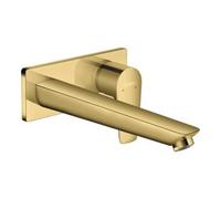 hansgrohe Talis E mitigeur monocommande de lavabo encastré, montage mural, robinet à crépine déverrouillable, saillie de 225 mm, 71734990, Couleur: Optique en or poli
