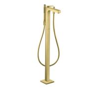 hansgrohe AXOR Citterio Mitigeur de bain, finition losange, à poser au sol, accessoires inclus, saillie 200mm, 39471950, Couleur: laiton brossé