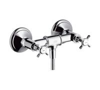 Hansgrohe hansgrohe Mitigeur de douche à deux poignées Axor Montreux AP, 1 jet, avec poignée croix, nickel brossé Quantité:1