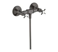 Hansgrohe hansgrohe Mitigeur de douche à deux poignées Axor Montreux AP, 1 jet, avec poignées croisillons, brossé bleu vc Quantité:1