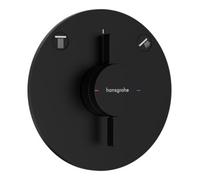 hansgrohe DuoTurn S Mitigeur, encastré, 2 consommateurs, 2 fonctions, rosace ronde, 75418670, Couleur: noir mat