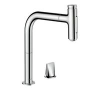 Hansgrohe Mélangeur de cuisine Metris Select 73818000, 2 trous, 2 jets, douchette extractible chromé