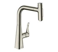Hansgrohe hansgrohe Mitigeur évier 240 Metris Select M71 avec douchette extractible, 2 jets, aspect acier inoxydable Quantité:1