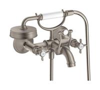 Hansgrohe hansgrohe Mitigeur évier à deux poignées Axor Montreux AP, H 224 mm, avec poignées croisées, aspect acier inoxydable Quantité:1