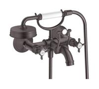 hansgrohe AXOR Montreux Mitigeur bain à 2 poignées pour montage apparent, 16540340, Couleur: Chrome noir brossé