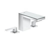Hansgrohe hansgrohe Mitigeur lavabo 3 trous 110 Axor MyEdition A 150mm, avec bouton-poussoir, avec plaque, chrome/verre miroir Quantité:1