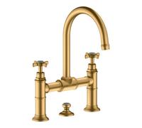 Hansgrohe hansgrohe Mitigeur lavabo à deux poignées 220 Axor Montreux A 175 mm, avec croix, tirette, brossé Quantité:1