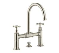 Hansgrohe hansgrohe Mitigeur lavabo à deux poignées 220 Axor Montreux A 175 mm, avec croix, tirette, chromé mat Quantité:1