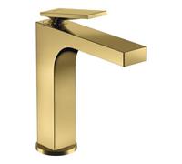 hansgrohe AXOR Citterio Mitigeur monocommandé pour lavabo, garniture de vidage à tirette, saillie 143mm, ComfortZone160, 39023990, Couleur: Optique en or poli