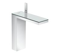 Hansgrohe hansgrohe Mitigeur lavabo monocommande 230 Axor MyEdition A 196 mm, avec vidage poussoir, avec plaque, chrome/verre satiné Quantité:1