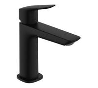 hansgrohe Logis Mitigeur de lavabo Fine, ComfortZone110, bonde à tirette, saillie 121mm, 71251670, Couleur: noir mat