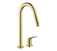 Hansgrohe hansgrohe Mitigeur monocommande 2 trous 220 Axor Citterio M avec douchette extractible, laiton brossé Quantité:1