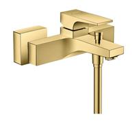 Hansgrohe Mitigeur monocommande baignoire Metropol, apparent, levier, saillie 180 mm, or poli