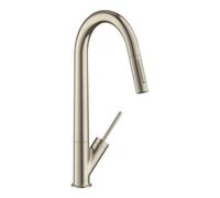 Hansgrohe hansgrohe Mitigeur monocommande d'évier 270 Axor Starck avec douchette extractible, nickel brossé Quantité:1