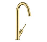 hansgrohe AXOR Starck Mitigeur monocommande de cuisine 300 avec bec orientable, 10822950, Couleur: laiton brossé