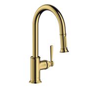 Hansgrohe hansgrohe Mitigeur monocommande évier 180 Axor Montreux avec douchette extractible, or poli Quantité:1