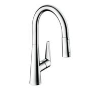 hansgrohe Talis M51 200 robinet de cuisine 72813800 aspect acier inoxydable, douchette extractible