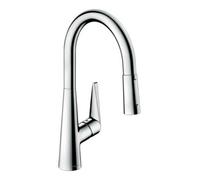 hansgrohe Talis S M51 Mitigeur monocommande de cuisine 200, douche coulissante, 2 jets, sBox, 73851000, Couleur: chrome