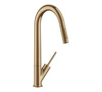 Hansgrohe hansgrohe Mitigeur monocommande évier 270 Axor Starck avec douchette extractible, bronze brossé Quantité:1