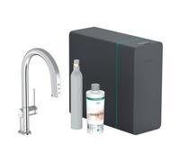 hansgrohe Aqittura M91 robinet de cuisine 76839000 SodaSystem 210, bec extractible, kit de démarrage, chromé