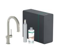 Hansgrohe hansgrohe Mitigeur monocommande évier Aqittura M91 SodaSys 210, bec, kit de démarrage, ED Quantité:1
