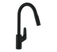 Hansgrohe hansgrohe Mitigeur monocommande évier Focus M41 240 avec douchette extractible, 2 jets, noir mat Quantité:1