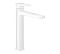 hansgrohe Metropol mitigeur monocommande pour lavabo 260 avec poignée, vidage par poussée, pour cuvettes de lavabo, saillie 204mm, 32512700, Couleur: blanc mat