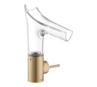hansgrohe AXOR Starck V mitigeur monocommande de lavabo 140 avec bec verseur en verre et vidage escamotable, 12112140, Couleur: Bronze brossé