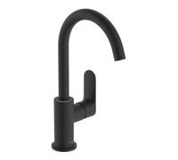 Hansgrohe hansgrohe Mitigeur monocommande lavabo Rebris S 210 mm bec pivotant, tirette, mat noir Quantité:1