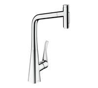 Hansgrohe hansgrohe Mitigeur monotrou 2 trous Metris Select M71-320 chromé, bec pivotant extractible, 2 jets, sBox Quantité:1