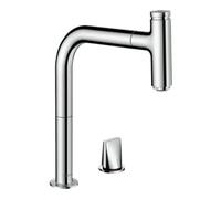 Hansgrohe hansgrohe Mitigeur monotrou 2 trous pour évier 200 Metris Se M71 Eco avec bec extractible, 1jet, sBox, chrome Quantité:1