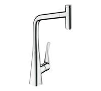 hansgrohe Metris M71 M71 Mitigeur monocommande de cuisine 320, bec extractible, 1 jet, sBox, 73803000, Couleur: chrome
