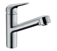 Hansgrohe hansgrohe Mitigeur monotrou Focus M42 150 pour évier avec bec extractible, 1jet, chrome Quantité:1