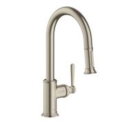 Hansgrohe hansgrohe Mitigeur monotrou pour évier 180 Axor Montreux avec douchette extractible, nickel brossé Quantité:1