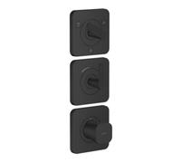 Hansgrohe hansgrohe Module thermostat Axor Citterio C cubic cut, noir mat, encastré avec rosaces Quantité:1