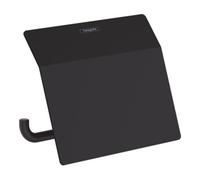 Hansgrohe Porte-rouleau de papier AddStoris 41753670, mural, métal, noir mat, avec couvercle