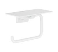 hansgrohe AddStoris Papierrollenhalter 41772700 avec étagère, montage mural, métal, blanc mat
