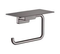 Hansgrohe Support de papier toilette AddStoris 41772340 avec tablette – Chrome noir brossé