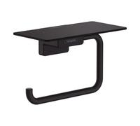 Support de papier toilette hansgrohe AddStoris, avec tablette, 41772670, Couleur: noir mat