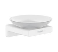 Hansgrohe hansgrohe Porte-savon AddStoris mural, insertion verre mat, métal, blanc-mat Quantité:1